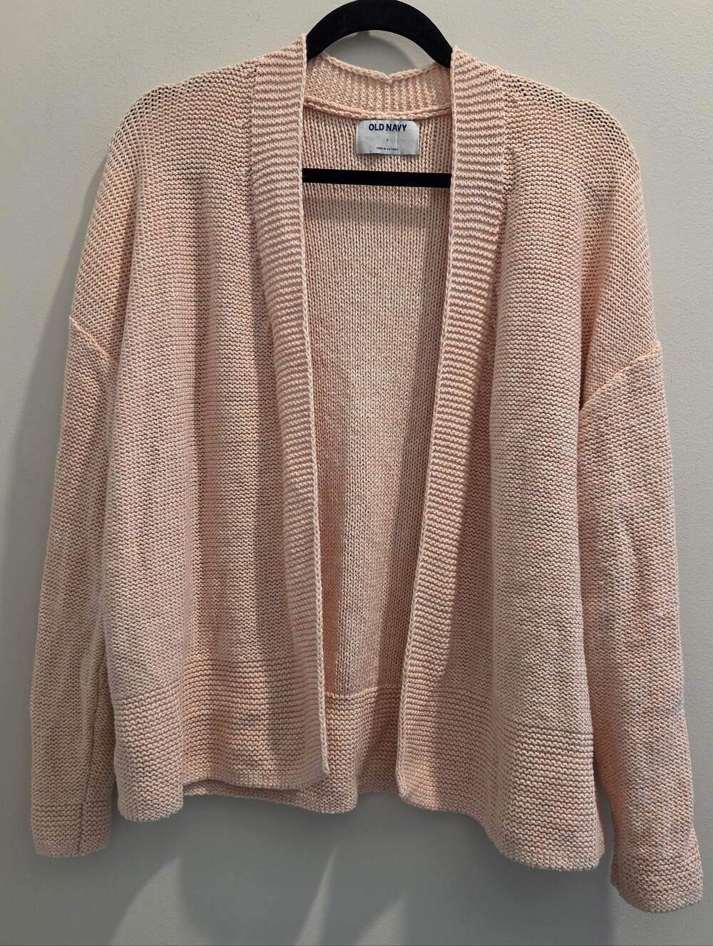 Old Navy Light Pink Cotton Blend Knit Cardigan | Cottagecore Coquette